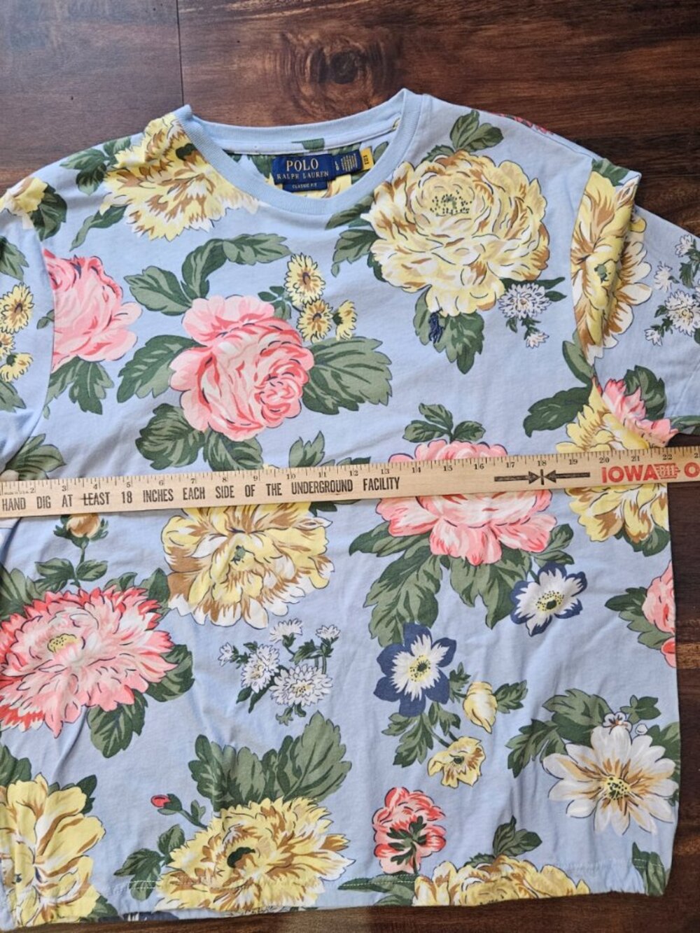 Polo Ralph Lauren Women's LG Floral Knit Top Multi-Color Pastel Tshirt Peonies - Picture 6 of 6